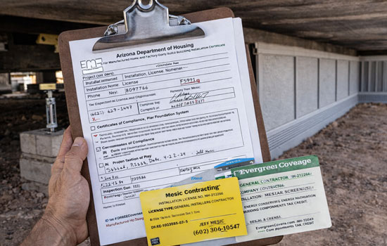 manufactured home form t certification and inspection paperwork in glendale az call (623) 915-1447