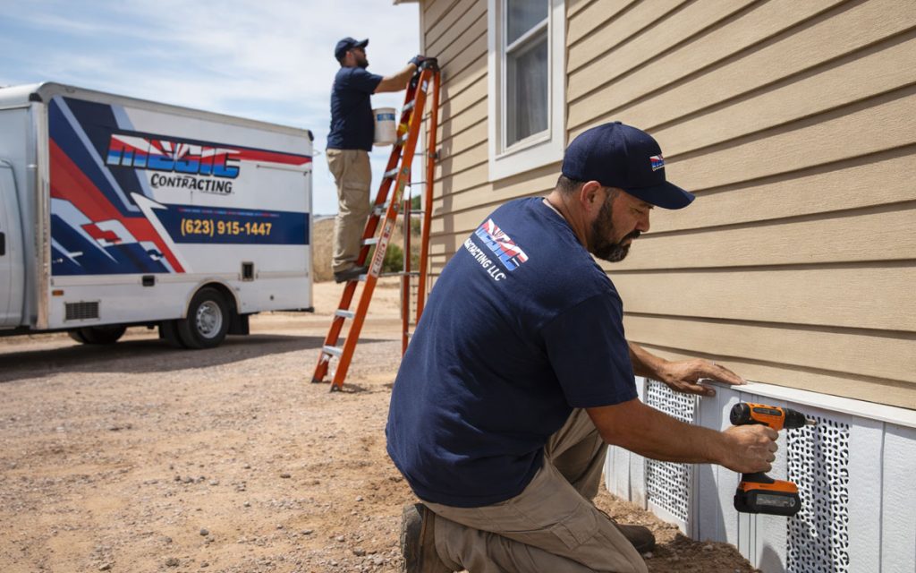 manufactured home skirting installation process in phoenix az call (623) 915-1447